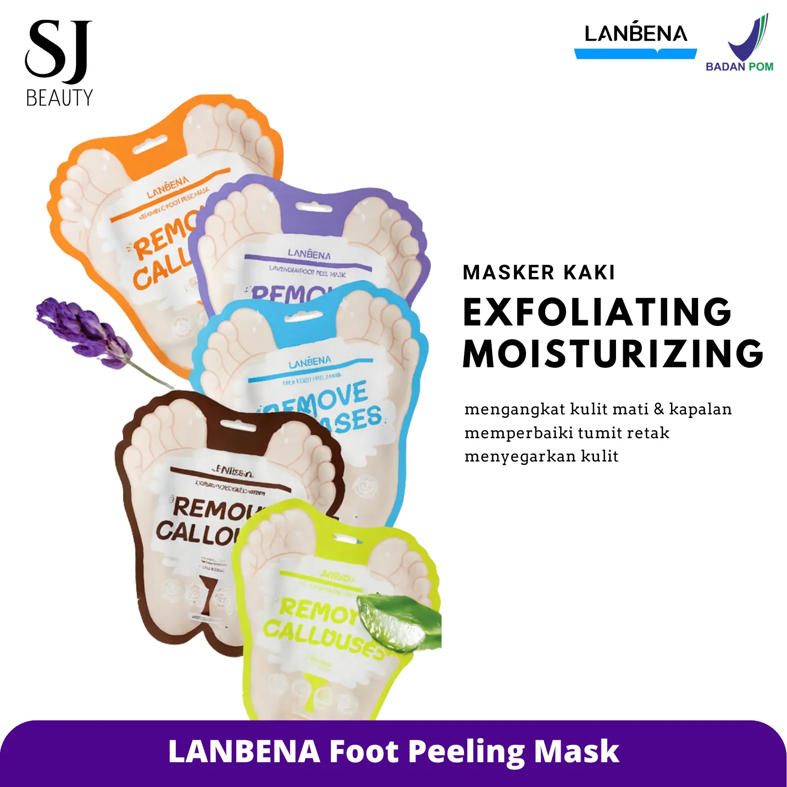 [NEW] LANBENA Foot Mask Masker Kaki Eksfoliasi Pemutih Kaki Masker Pengelupas Kaki Menenangkan Kulit Kaki Memperbaiki Kulit Kaki yang Pecah-pecah Spa Kaki Susu Bergizi Penghilang Kapalan Perawatan Kaki Vitamin C Mencerahkan Kulit Kaki