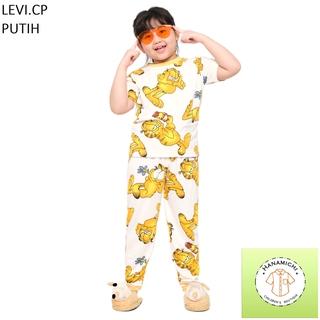Kiminori LEVI.CP Setelan Baju Anak Lengan Pendek Celana Panjang Fashion 3