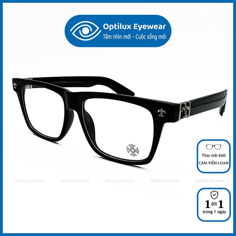 [A16] - Gọng Kính Mắt ChromeH Nam Nữ Form To Thời Trang Mắt Vuông Viền Nhựa Dẻo Trong Suốt Sang Chảnh HQ 2024 (dễ dàng lắp Mắt Kính cận và Tròng Kính đổi màu) chrome heart
