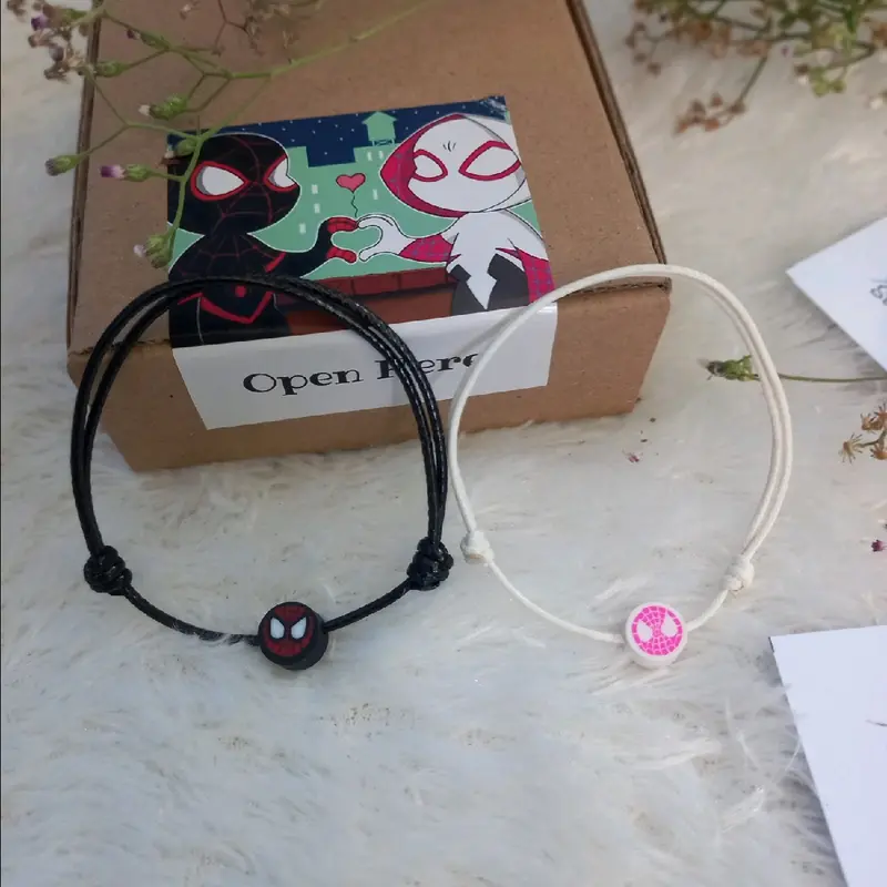 Gelang Couple Spiderman Miles Morales dan Gwen Stacy Ver 2 ( Free gelang polos hitam ) Tali 2