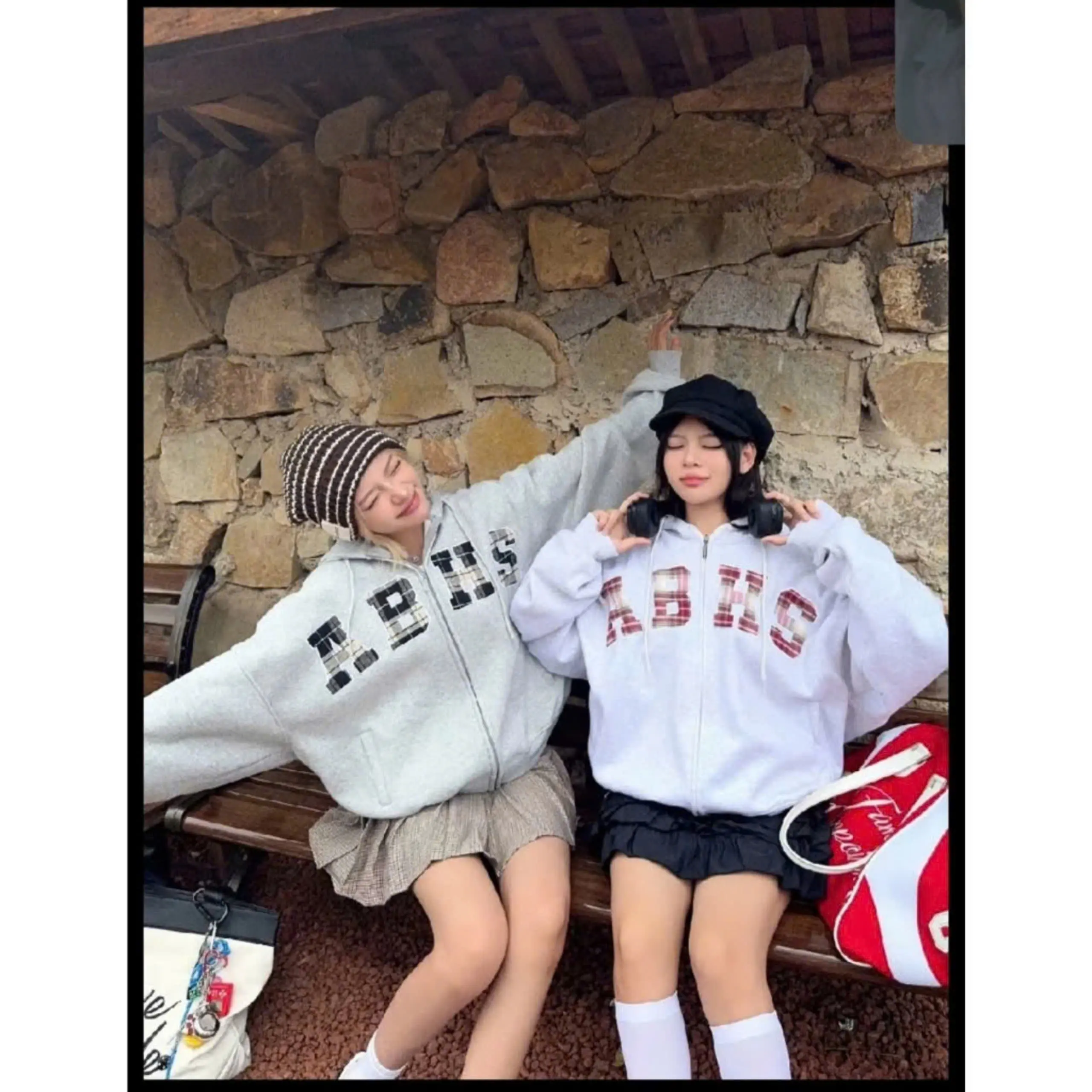 ÁO KHOÁC HOODIE NỈ KHÓA KÉO , HỌA TIẾT CHỮ IN FROM RỘNG