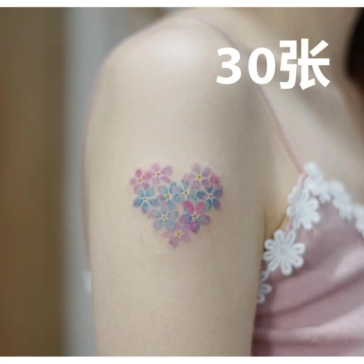 Miếng Dán Hình Xăm Chống Nước, Phong Cách Instagram Cùng Phong Cách Độc Quyền, Vẽ Tay, Thiết Kế Hình Trái Tim Đào Cánh Hoa Đầy Màu Sắc, Phong Cách Hàn Quốc, Đơn Giản, 8902024 Nữ