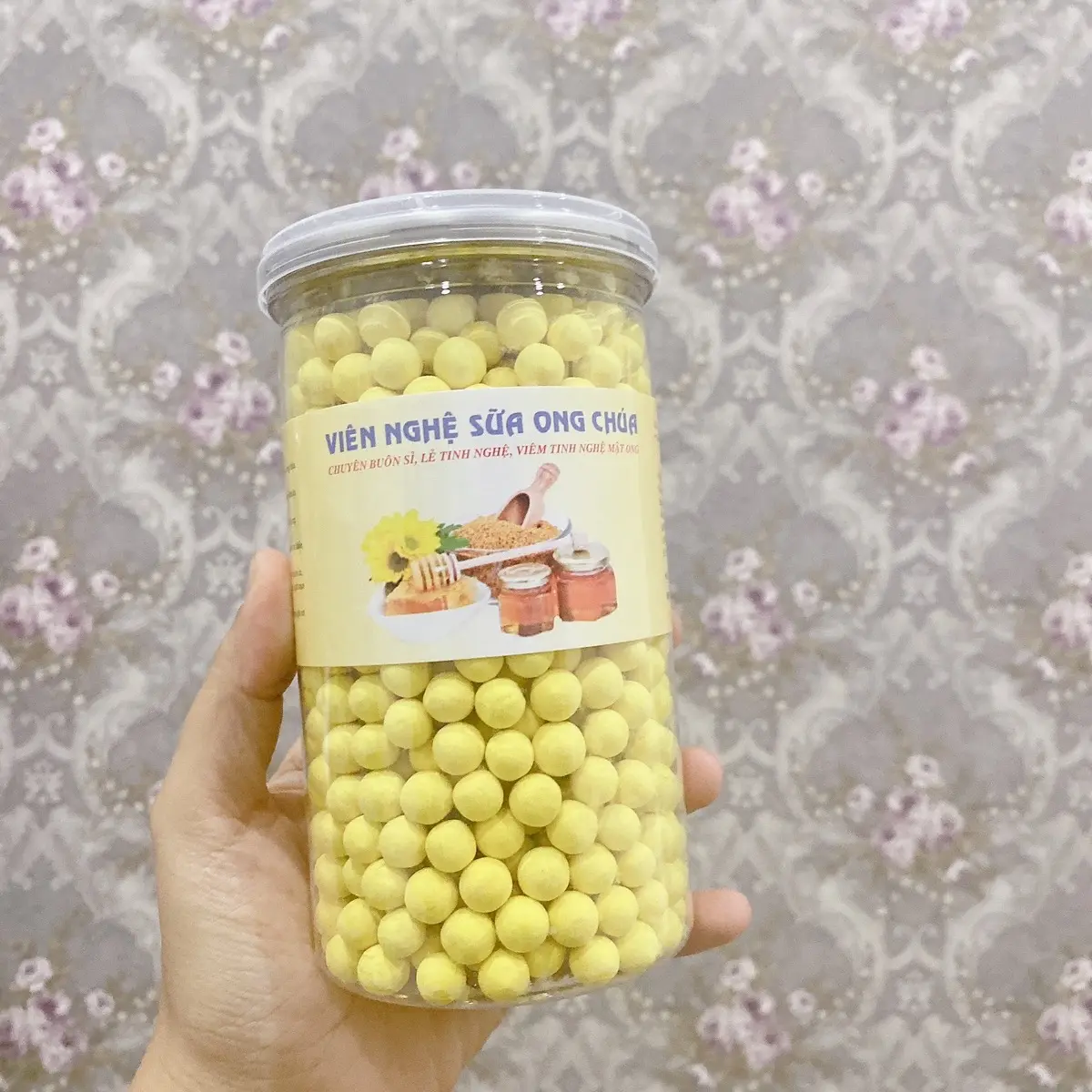 Viên  nghệ sữa ông chúa hộp 500gr - Mai Tây Nguyên (tặng bột trà gừng)