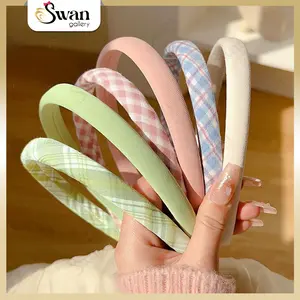Headband Kain Korean Fashion Style Warna Pink Pastel Bando Wanita Busa Elegan Hair Accessories