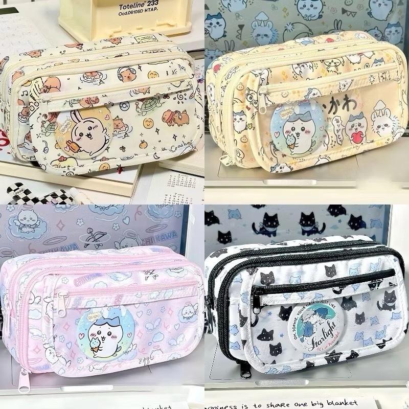 Hộp bút vải KAMI TB60 6 ngăn Hộp đựng bút nhiều ngăn kết hợp trong suốt ,túi bút siêu to học sinh phong cách Hàn Quốc 9 ngăn