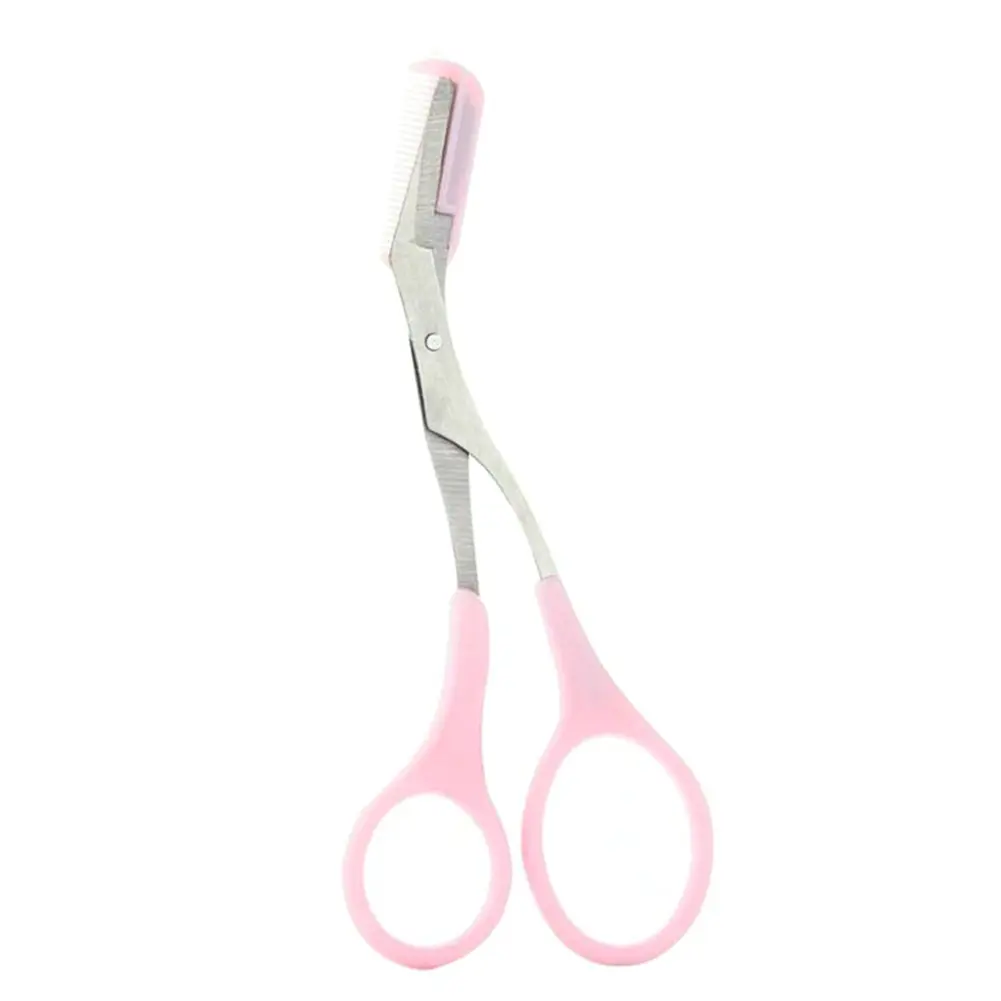 Louterh Stainless Steel Eyebrow Trimmer Scissor with Comb Facial Hair Removal Shaver