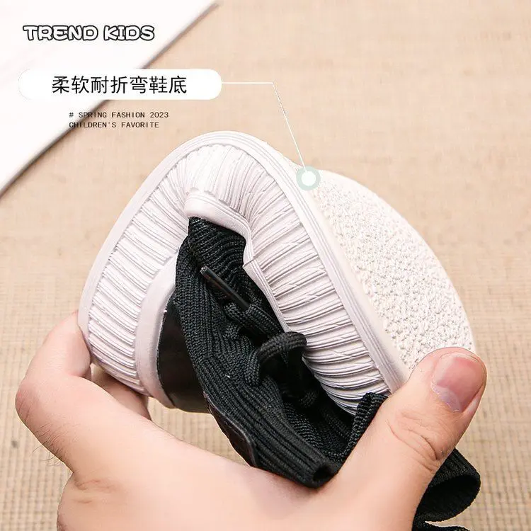 Bốt Trẻ Em, Phong Cách Mới Mùa Thu, Tất Kiểu Phương Tây Dệt Kim, Giày Thể Thao Cho Bé Trai, Thoải Mái, Không Trơn Trượt, Bốt Đơn 3