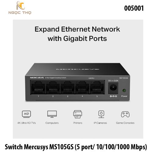 Chia mạng Mercusys MS105GS (5 port/ 10/100/1000 Mbps) - Switch Mercusys MS105GS (5 port/ 10/100/1000 Mbps) 3