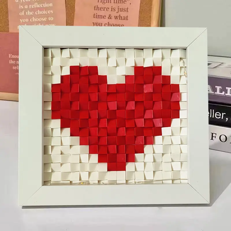 Hadiah Buatan Tangan DIY Pasangan, Hadiah Hari Valentine, Sesuai untuk Teman Wanita, Hari Lahir, Bingkai Foto Blok Bangunan Cinta, Reka Bentuk Kreatif Lanjutan, Sesuai untuk Teman Lelaki