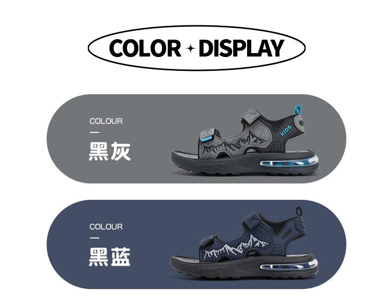 Product Introduction of Children's Sandals Boy's Beach Shoes Summer New Foreign Trade Sandals Boys Medium and Big Children Children's Sandals Soft Bottom Air Cushion 9