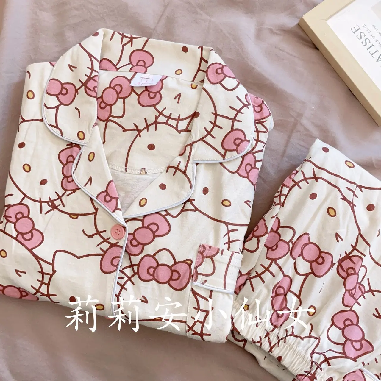 Bộ Đồ Ngủ Hello Kitty, Phong Cách Nhật Bản, Dành Cho Nữ, Quần Dài Mùa Xuân Và Mùa Thu, Dài Tay, Thích Hợp Cho Mùa Hè, Hàng Mới Về, Thích Hợp Cho Học Sinh, Áo Mặc Bên Ngoài, Bộ Đồ Mặc Nhà