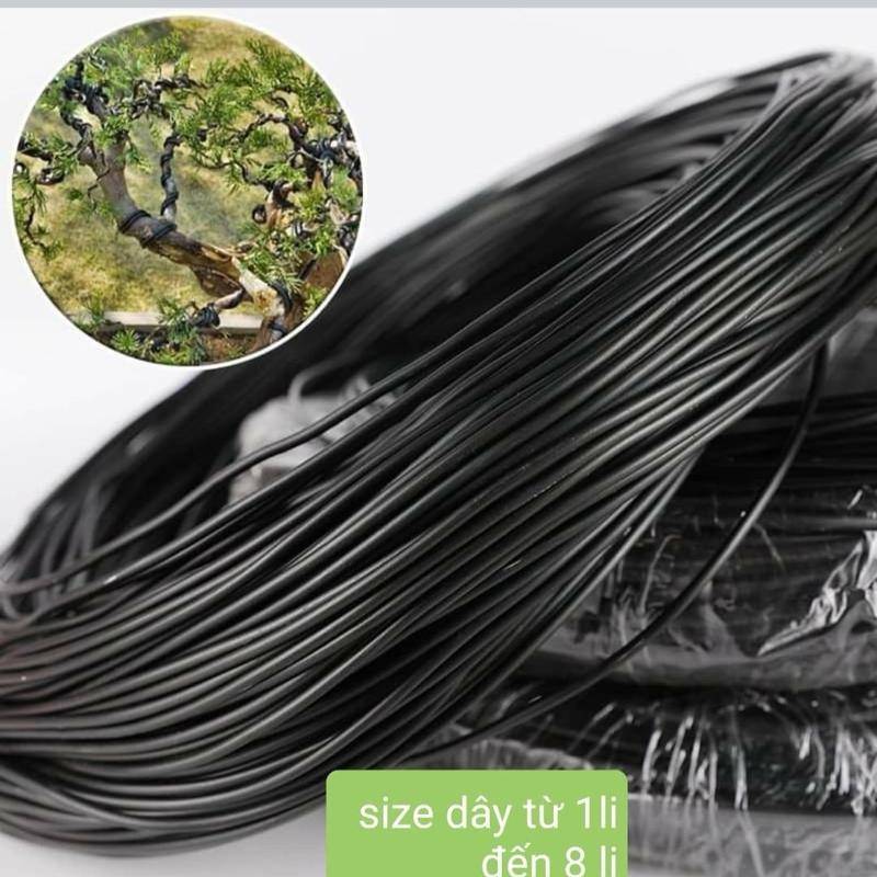 Combo 1KG: Dây nhôm đen 2 loại mỗi loại 0,5kg uốn cây cảnh : dây nhôm trần sơn tĩnh điện loai 1 đủ size 1-1.5-2-2,5-3-3,5-4-5-6-7-8 ly thoải mái cho ae lựa chọn