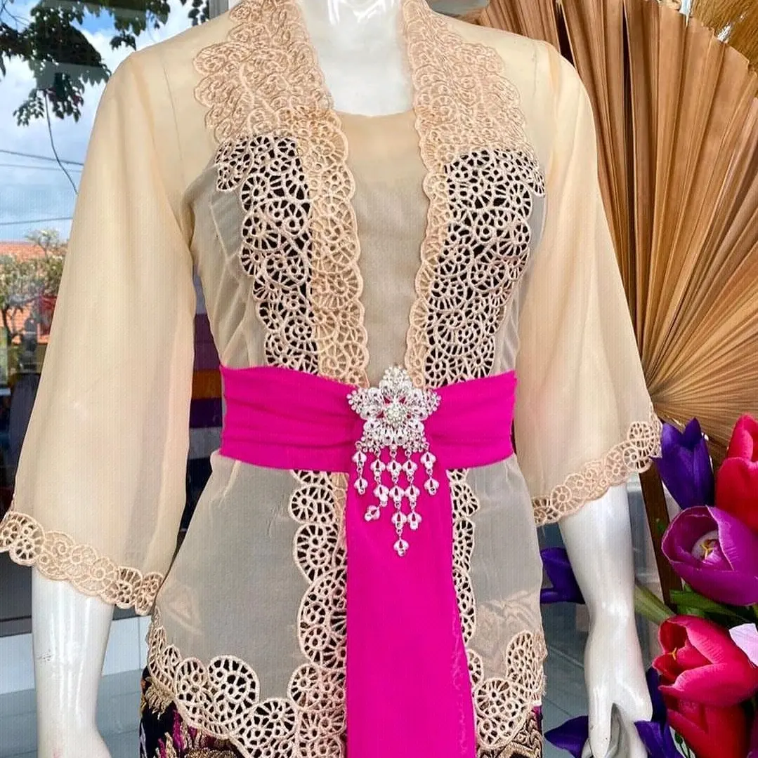 Kebaya Jadi Bordir Tangan Lonceng Motif Kerawang Semut || Kebaya Adat Bali Modern || Kebaya Adat Bali Kekinian || Kebaya Adat Bali Murah