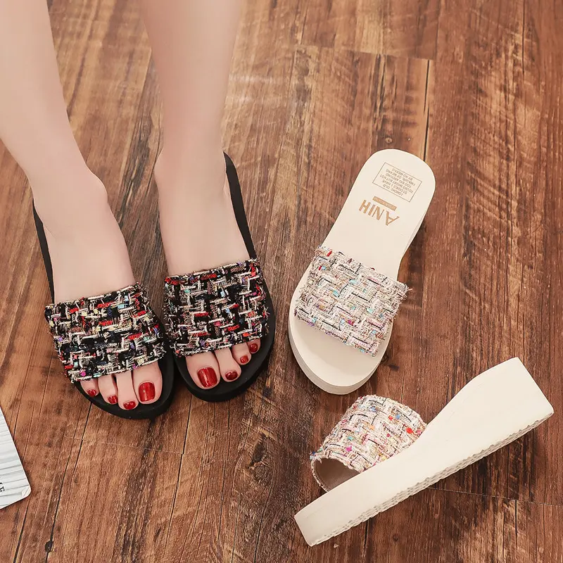 Dép Xỏ Ngón Mùa Hè Cho Nữ, Có Gót Dốc, Dép, Hợp Xu hướng, Giày Đi Biển Thường Ngày Và Thoải Mái, Thích Hợp Cho Nữ Dép Lê, dành cho Nữ 1