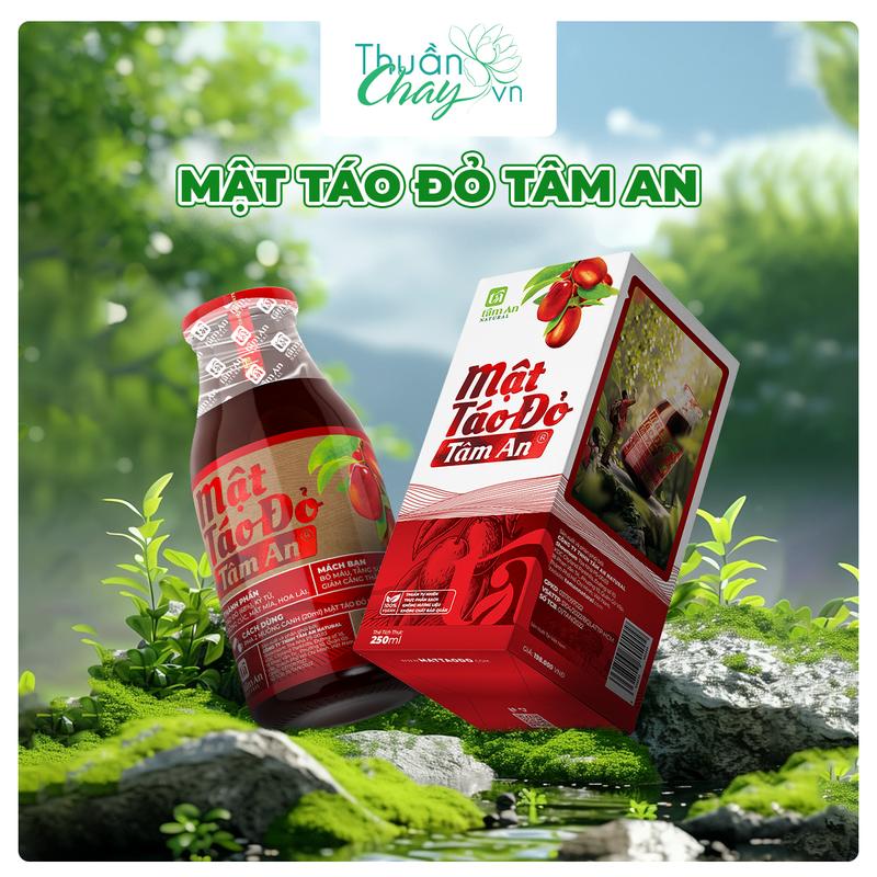 MẬT TÁO ĐỎ TÂM AN 250ml Tự nhiên - Táo đỏ, kỷ tử mật  táo