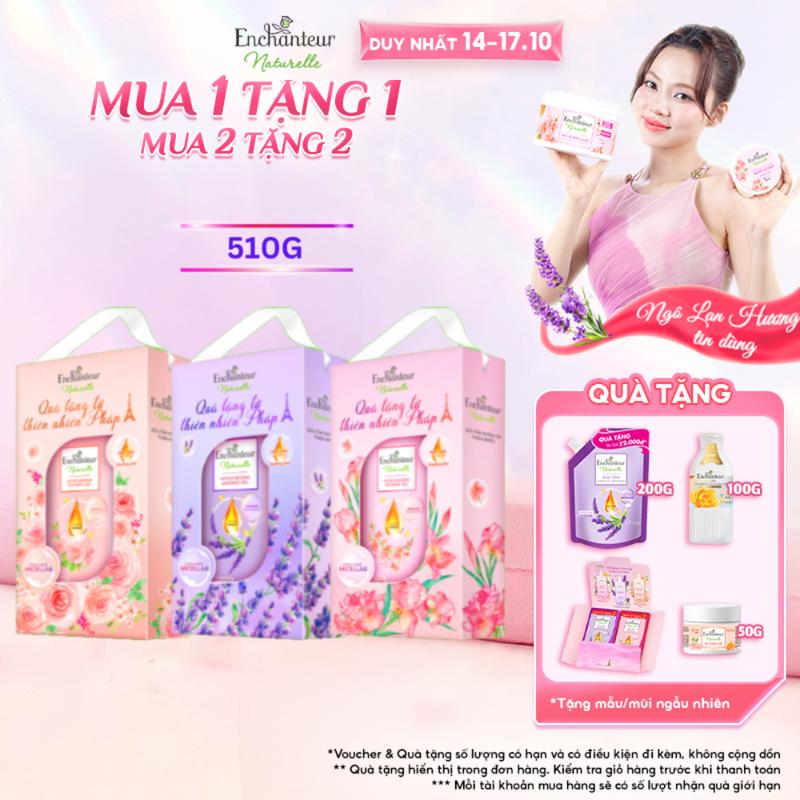[MỚI] Hộp Quà Sữa Tắm Dưỡng Body Thiên Nhiên Enchanteur Naturelle 510gr