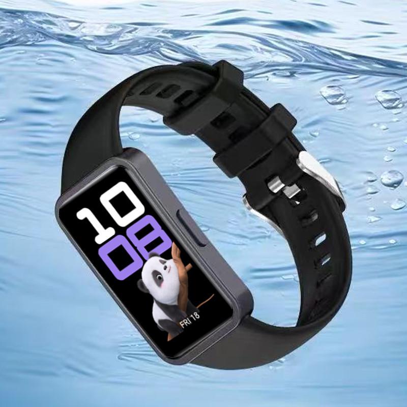 Tali Jam Tangan Metal Buckle Soft Silicone Strap for Huawei Band 10 / Huawei Band 9 / Huawei Band 8 Replacement Wristband Adjustable Bracelet Belt Sport Rubber Band Accessories for Smartwatch Huawei Band 9 8 10 NFC