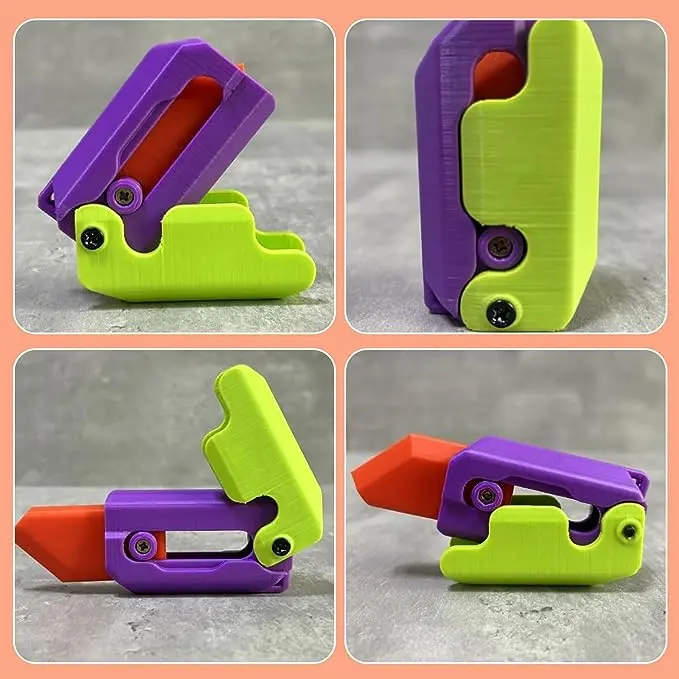 Pisau Mainan Fidget Baru 2023, Pisau Turnip, Mainan Pisau Fidget Cetak 3D, Mainan Dewasa, Mainan Fidget EDC Plastik, Mainan Pereda Stres Kecemasan, Mainan Wortel Fidget Lucu 3