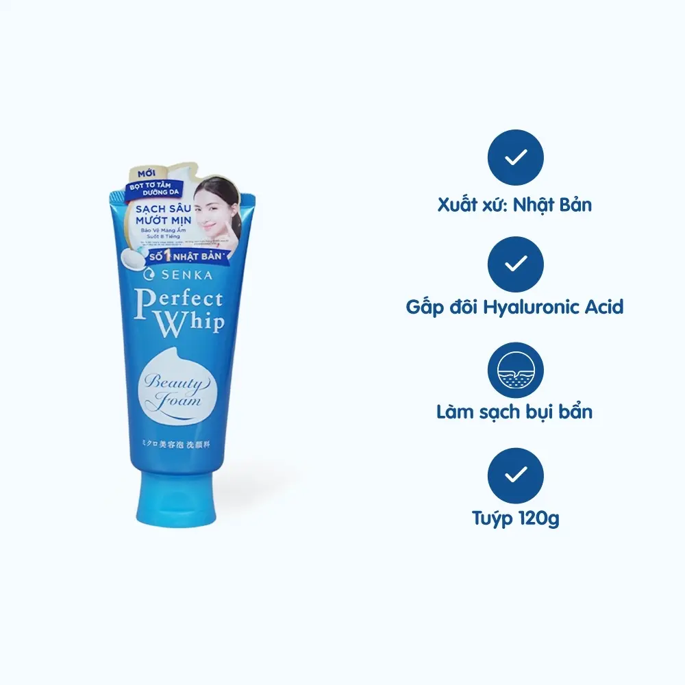 Sữa Rửa Mặt SENKA Perfect Whip Màu Xanh Cho Phụ Nữ - Skincare - Women Làm Đẹp Da kemchong nangany