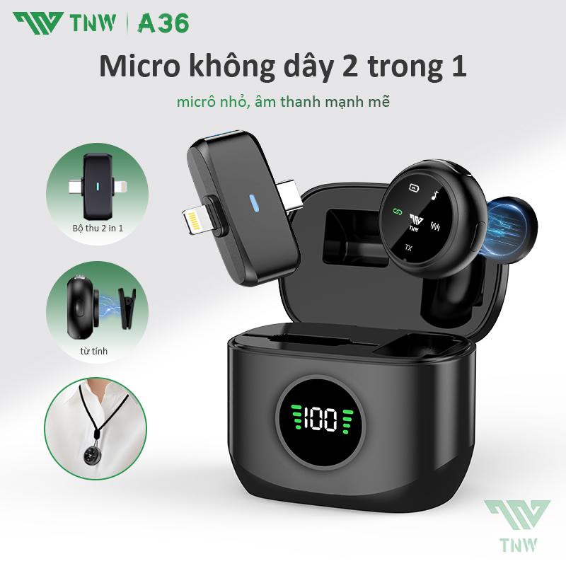 TNW A36 Micro Thu Âm Không Dây Cài Áo Mini Mic Ghi Âm Khử Tiếng Ồn Ve Áo Micro Giảm Tiếng Ồn Micro Không Dây