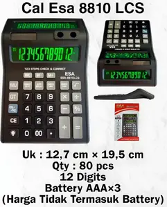 ESA KALKULATOR LED DUA LAYAR ESA-8810 12 DIGIT | KALKULATOR DAGANG LED 2 LAYAR