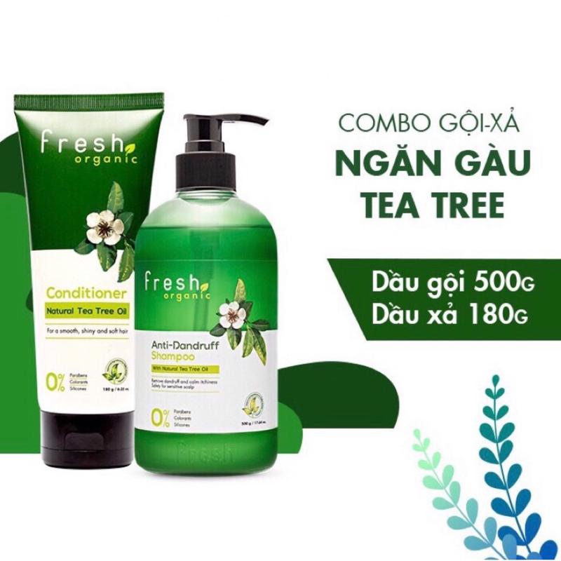 Dầu gội Fresh Organic Tràm Trà 500g, Dầu xả 180g 2