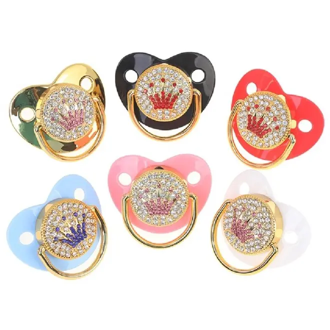Dot Empeng Kompeng Bentuk Mahkota Aksen Berlian Bling Untuk Bayi BPA FREE