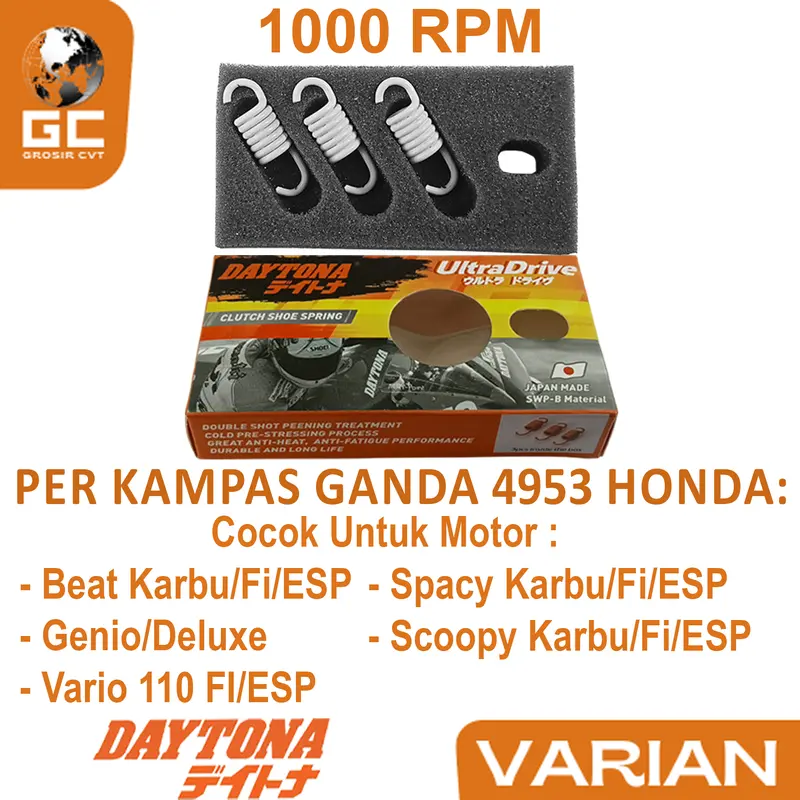Daytona Per Sentrik Kampas Ganda Kopling Vario Beat PCX Scoopy Genio Deluxe Fi ESP 110 125 150 160 1500 RPM 4954 4956 4958 2