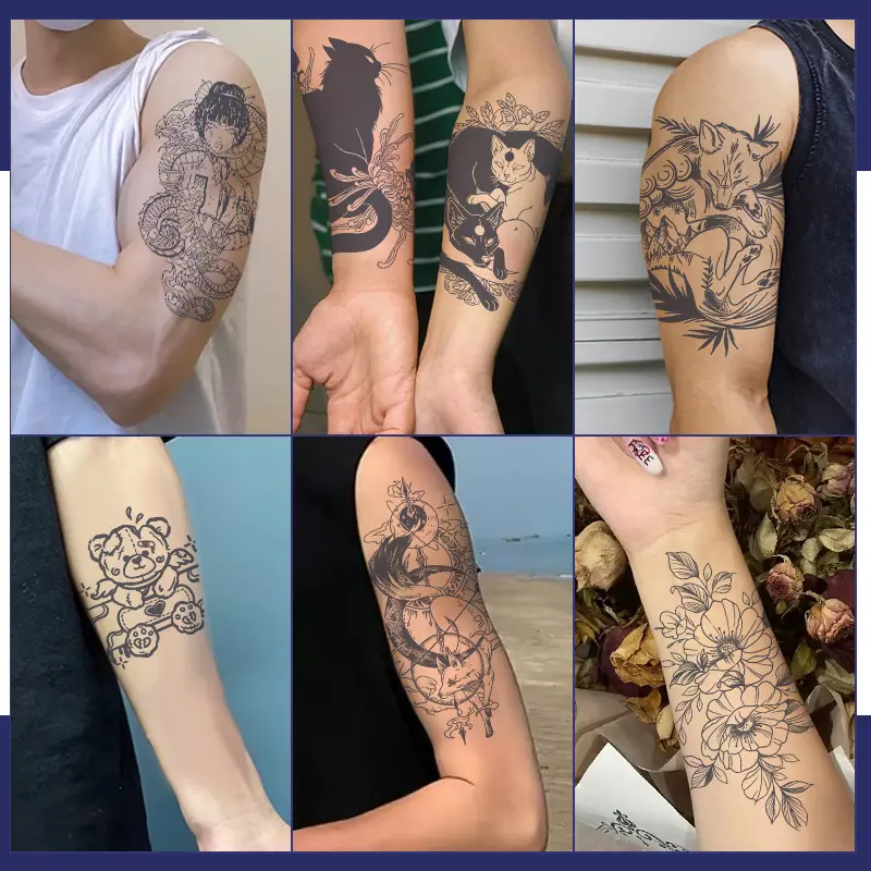 Hình xăm dán 15 ngày chống nước thời trang trang điểm cơ thể, hình dán tattoo nhiều hình lựa chọn 2
