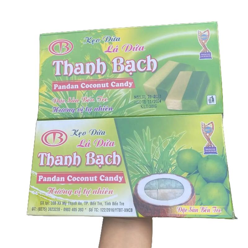 Kẹo Sữa Dừa Thanh Bạch Đặc Sản Bến Tre   1 hộp 48 chiếc   Food 