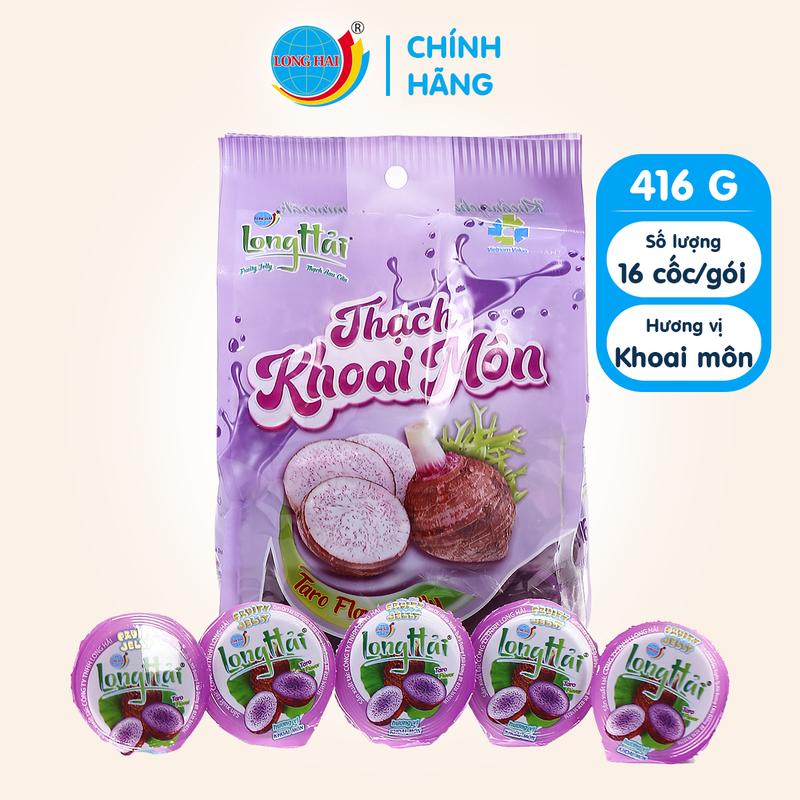Thạch Rau Câu Long Hải Hương Vị Khoai Môn Trọng Lượng Túi 416 G Ăn Vặt Snack food