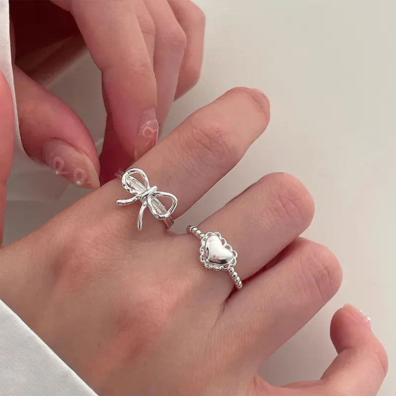 Bộ Dây Hình Trái Tim Nơ Tươi Mới, Phong Cách Châu Âu Và Mỹ, Bộ Hai Mảnh, Dành Cho Nữ, Đồ Trang Trí Thời Trang Ngọt Ngào Và Tươi Mới