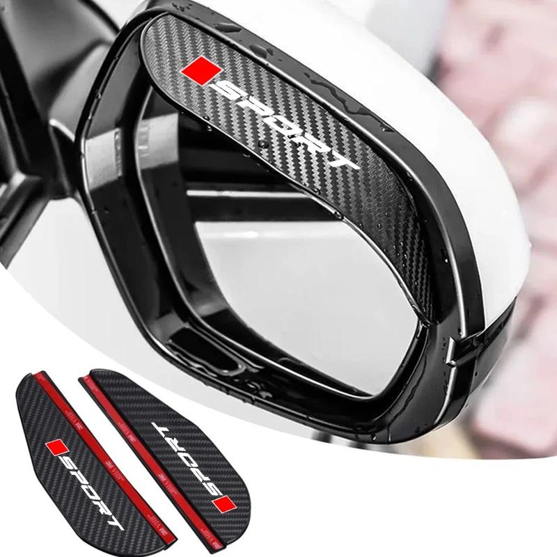 Product Introduction of 2025 Car Rearview Mirror Rain Block Board Side Window Deflector Thick Carbon Fiber Texture Rearview Mirror Window Deflectors 0