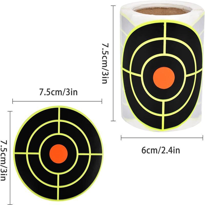 Product Introduction of Self Adhesive Shooting Target Sticker, 3 Inch 7.6cm Splatter Reactive Practice Training Hunting Sticker, Outdoor Shooting Target Sticker 1