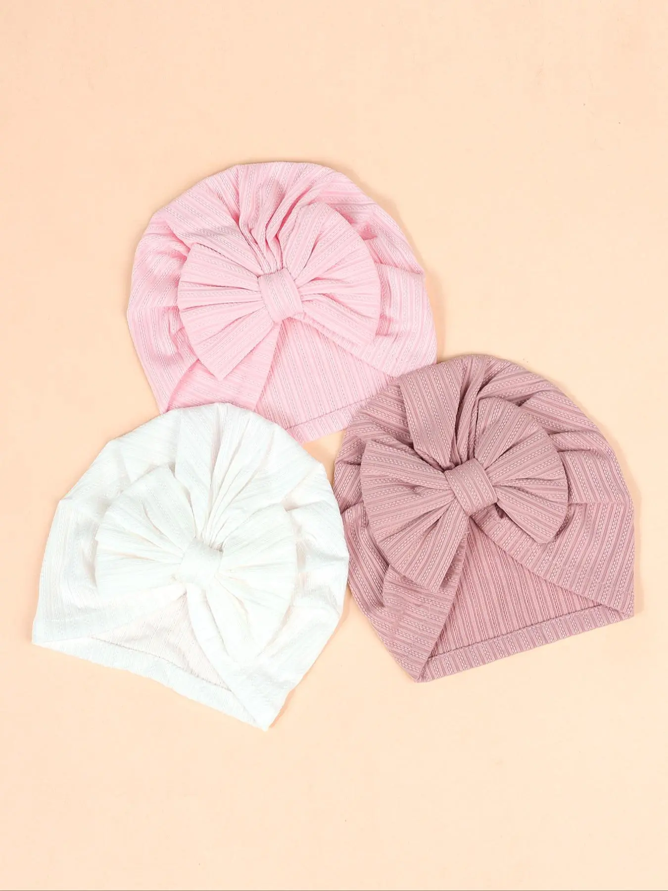 Cute Bow Decor Baby Hat, Soft Comfortable Newborn Hat, Baby Accessories for Daily Wear, Baby Essentials