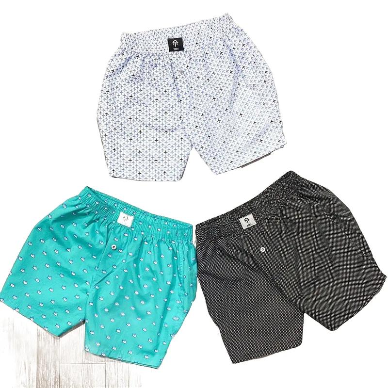 COMBO 3 Quần Đùi Nam Không Túi Mặc Ngủ Vải kate Cotton ( Màu Ngẫu Nhiên ) Áo Menswear Nhung Pants