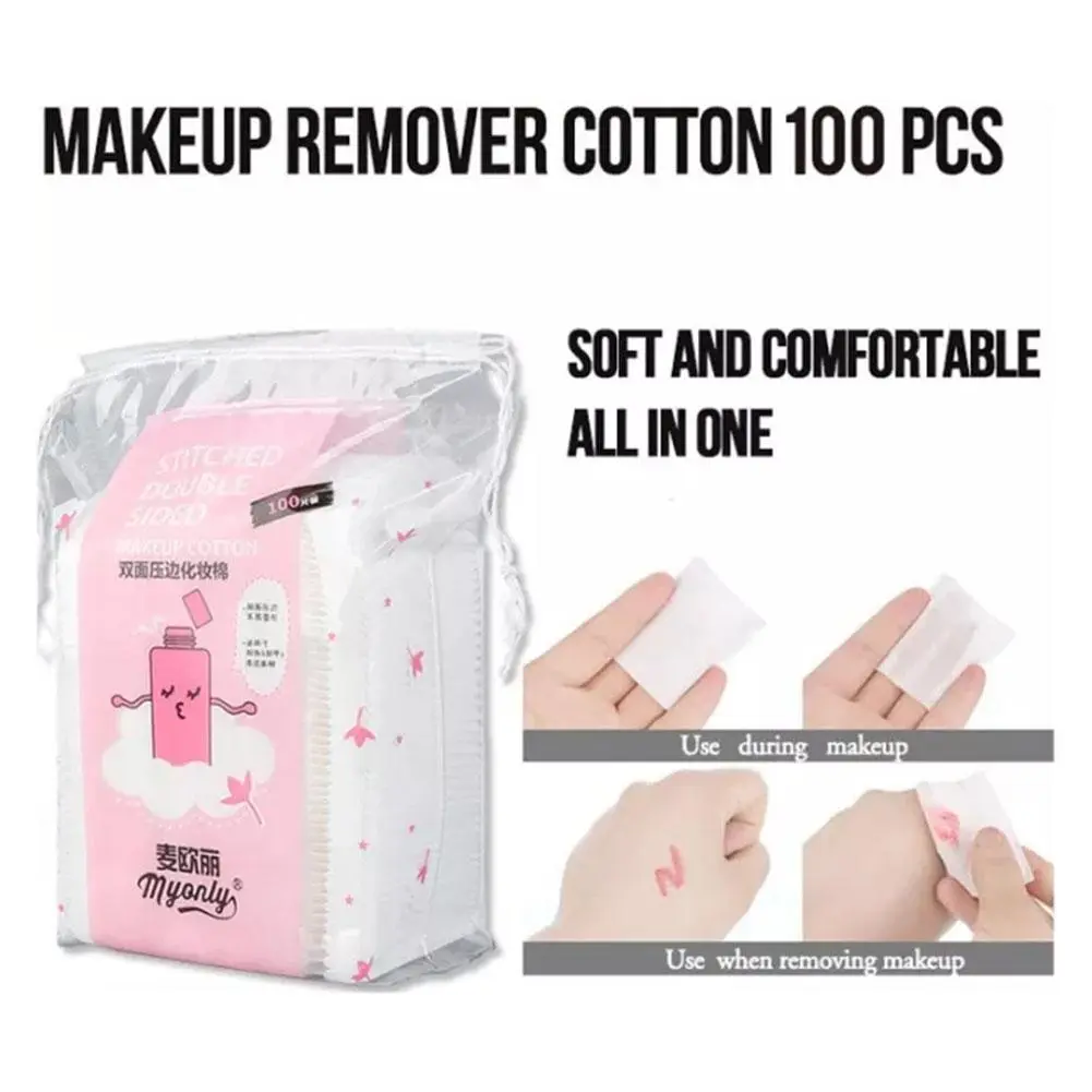Pad Kapas Kosmetik Pakai Buang, 50 / 100 / 222pcs, untuk Penanggal Mekap dan Pembersihan Muka, U9P4