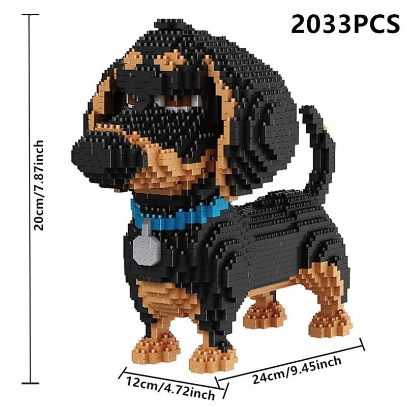 Cartoon Dog Building Blocks Toy, 1 Set Creative Model Desktop Ornament, Educational Assembly Toy for Adults and Kids, Building Sets, Gift for Her, Men's Gift 2