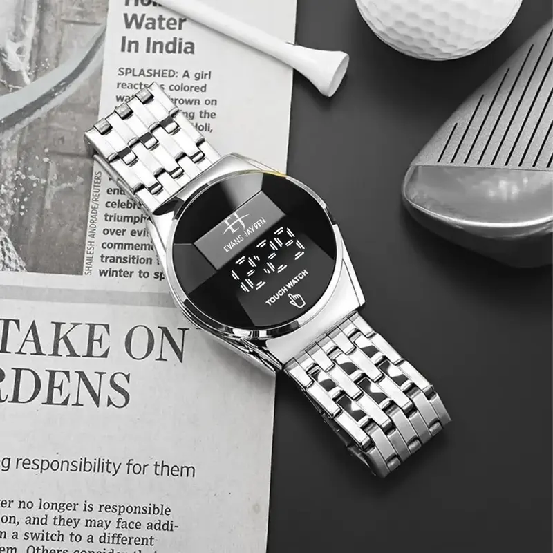 DISKON jam tangan   Evans Jayden Jam Tangan Pria 9954 Rantai Stainless Steel Digital Touch Screen Sapphire Glass Water Resistant 3ATM Kaca Watches 4