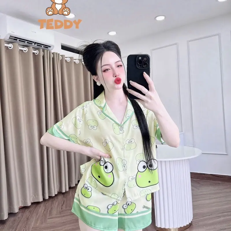 Pyjama - TNQN raglan teddy - size <60kg - chất liệu lụa latin Women