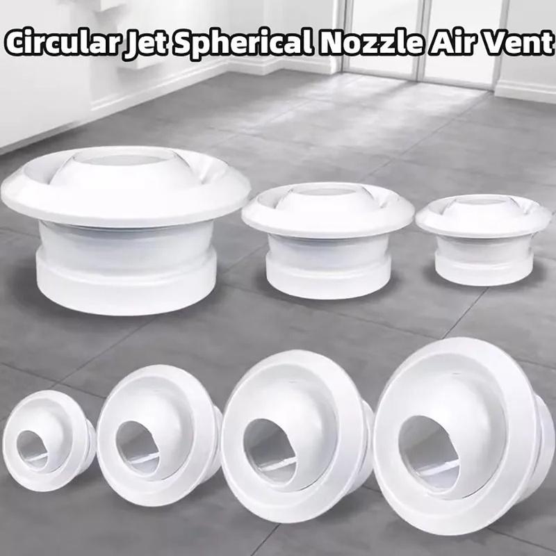 Product Introduction of Fast and Fast2 1Pcs New Circular Air System Outlet Valve Adjustable White Spherical Nozzle Air Vent 75/100/150/200mm ABS Central Ventilation Outlet 18
