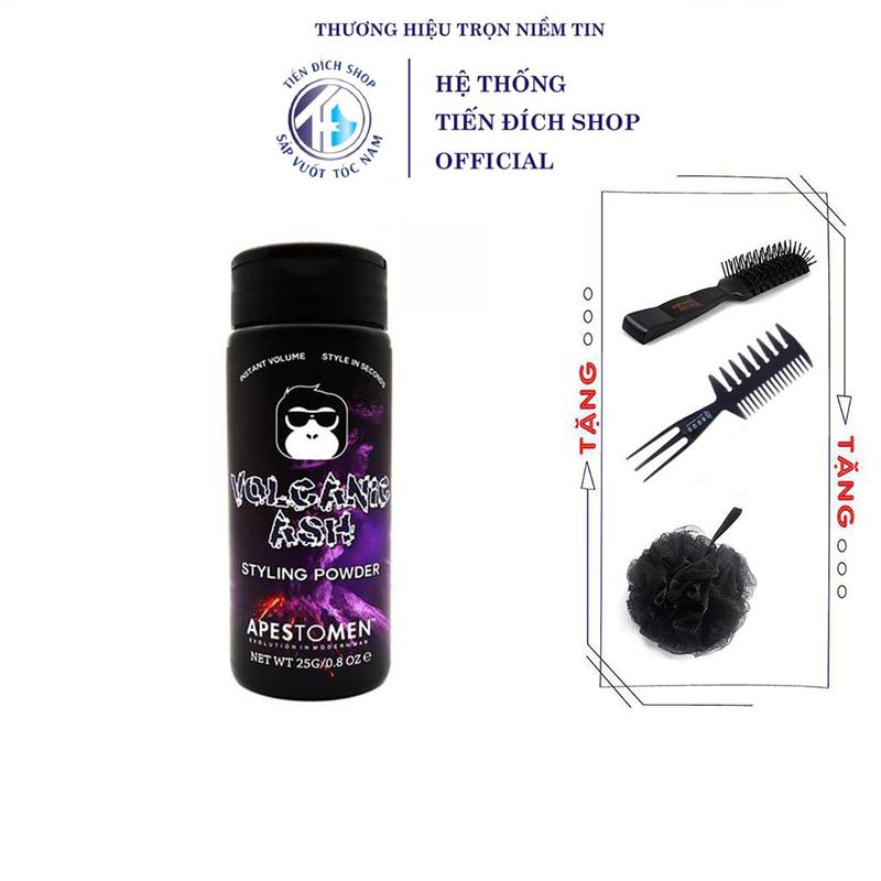 Bột tạo phồng Apestomen Volcanic Ash Styling Powder 25gr + Tặng lược tạo kiểu tóc sấy Chaoba, Texture hoặc Bông Tắm - HCM