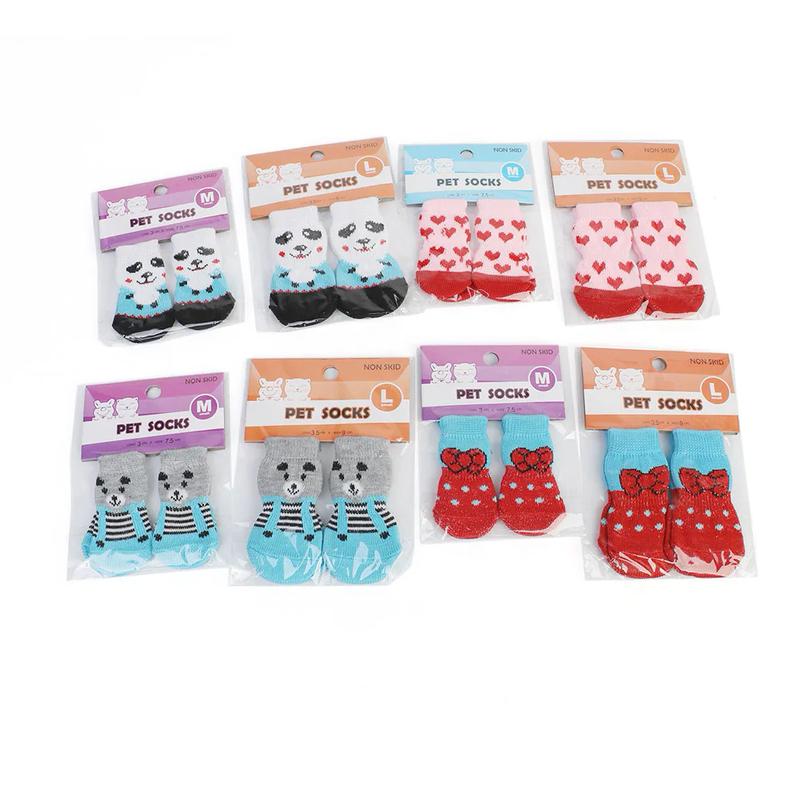 Product Introduction of Stokin Haiwan Peliharaan Anti-Gelincir, Musim Sejuk, Set 4pcs, Untuk Anjing dan Kucing Kecil, Stokin Hangat Berkait, Sesuai untuk Chihuahua, Pelindung Kaki Tebal, Aksesori Booties 24