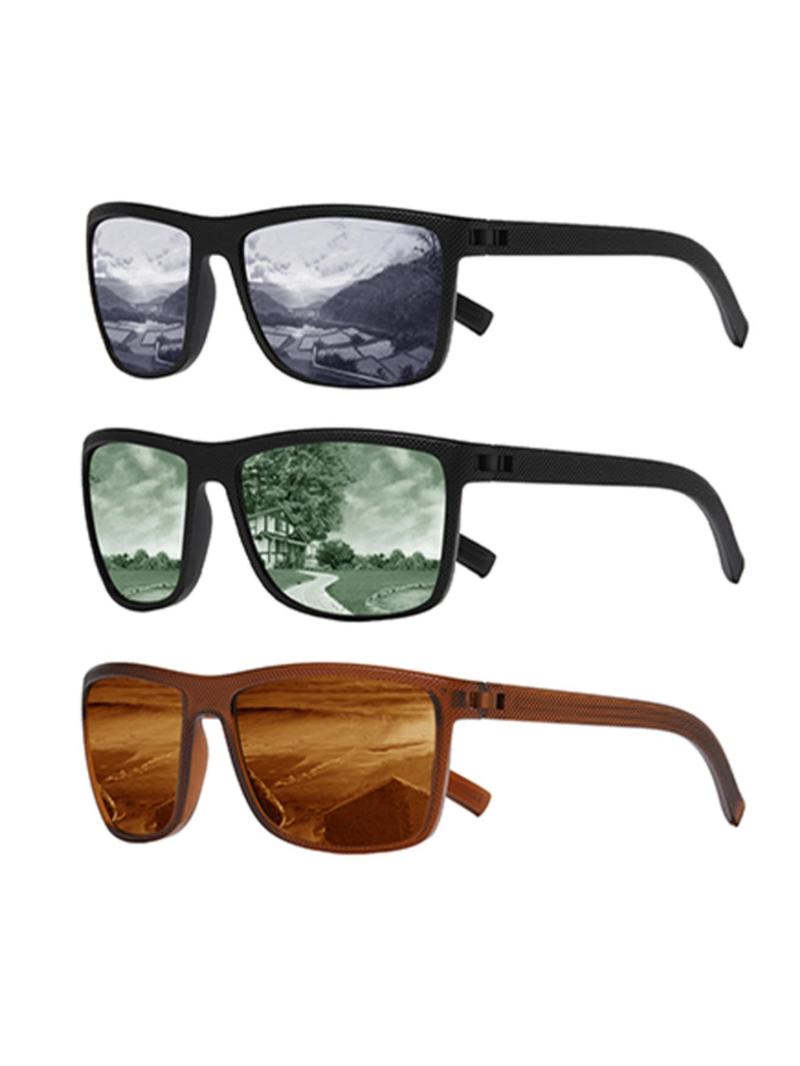 Product Introduction of Men's Sporty Polarized Sunglasses, Beach Essentials, Trendy Casual Square Frame Tinted Lens Sunglasses for Everyday Use, Fashion Accessories for Outdoor Activities 10