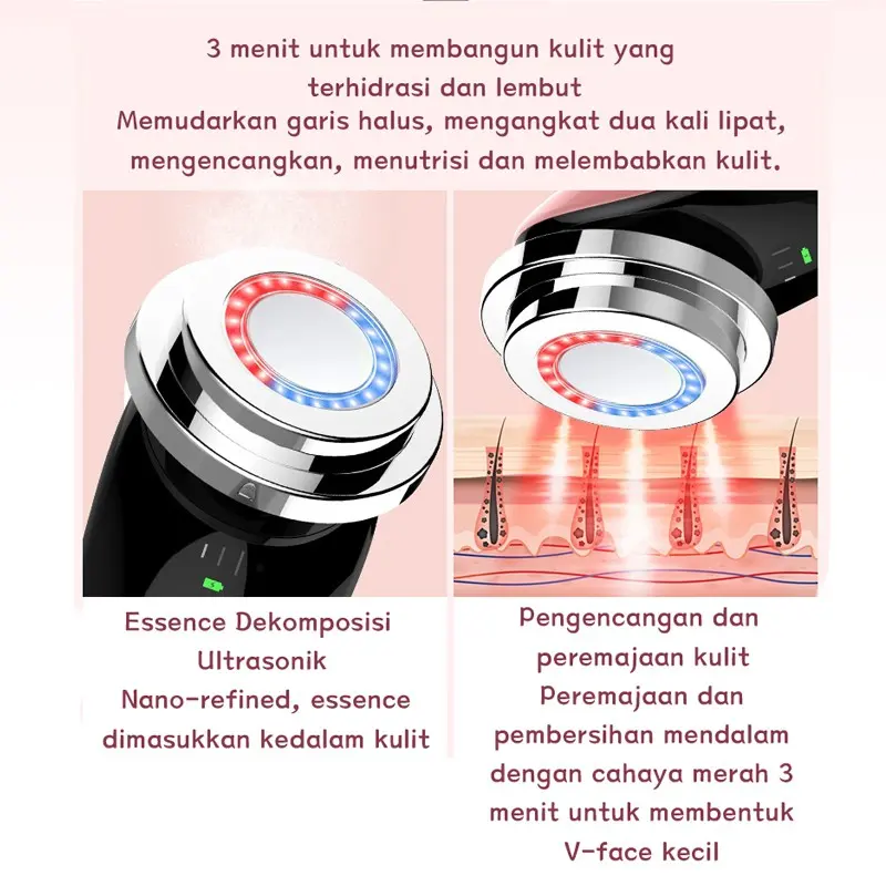 Kombo hijau merah muda memberikan nilai luar biasa, GUA SHA massage  + setrika wajah  2 in 1 3