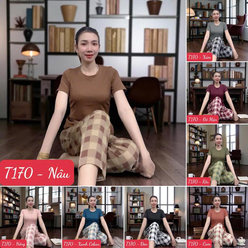  Set Đồ bộ Áo thun Tay Ngắn Và Quần Baggy Dành cho Nữ Mã T170 