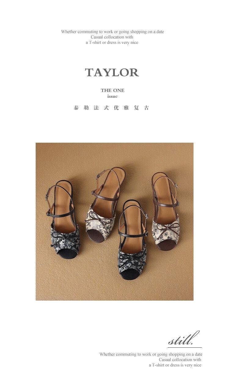Product Introduction of Dép Phong Cách Trung Quốc, Gót Chunky, Phong Cách Quốc Gia, Hàng Mới Về 2024, Thích Hợp Cho Mùa Hè, Với Váy, Gót Giữa, Giày Cao gót, Khóa Dây Đeo Mắt Cá Chân 13