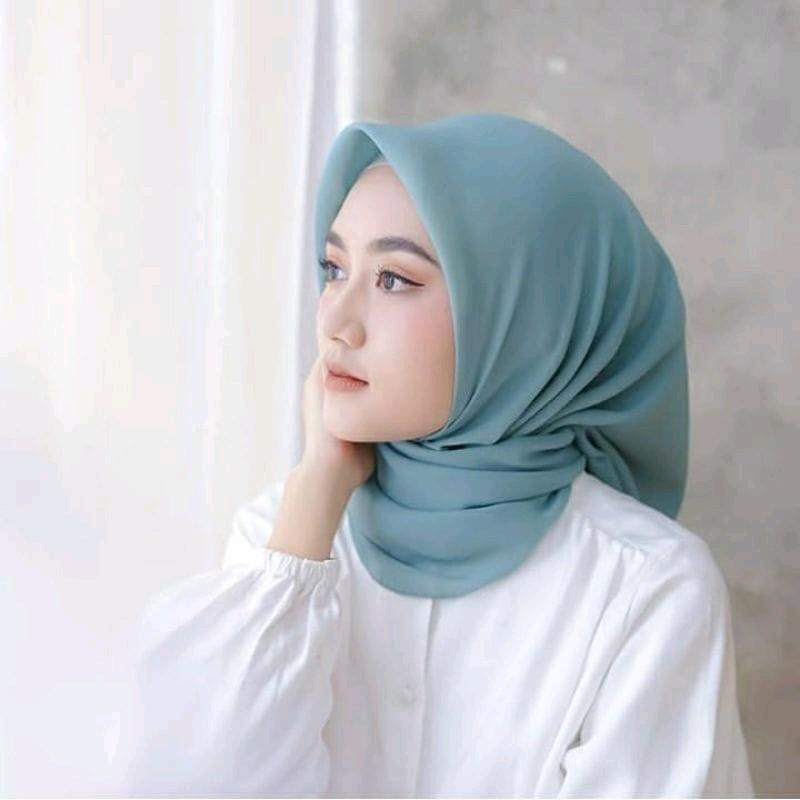 Jilbab Kerudung Muslim Segi Empat Bella Square Pollycotton Premium Nyaman Lembut - Polycotton, Cantik 8