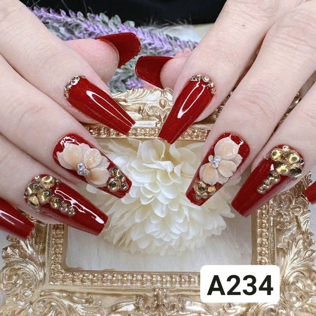 [ Mã A234 ]  Nails Đính Đá  Xinh Với phụ kiện 4 Món . Women Nữ Women Nữ Làm Nail móng  giả