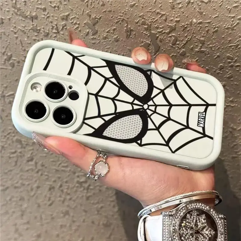 {DC digital}  Đối với iPhone 11 12 pro Max x xr xs Max 7 cộng với 8 cộng với 13 pro Max 14 pro Max 15 pro Max Trường hợp điện thoại Spider Web Graffiti Silicone Frosted Full Bao bì mềm 0